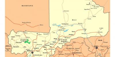 Mapa de Mali ciutats
