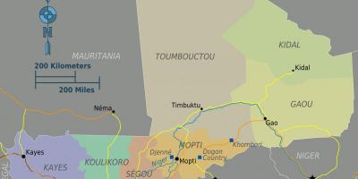 Mapa de regions de Mali